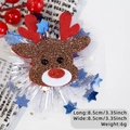 Glittery reindeer hair clip with red antlers and tulle for Christmas party decoration - Reindeer Head Style