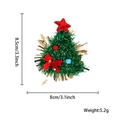 Pince à cheveux sapin de Noël avec paillettes vertes, nœud rouge et détails de 8,5 cm - Style Sapin de Noël en Guirlande A