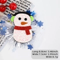 Sparkly Christmas snowman hair clip with white mesh and silver tassels for holiday decor - Snowman Style