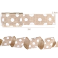 Nastro in juta a pois bianchi per fiocchi di Natale fai-da-te, misura 3,8 cm x 3 M - Nastro a Pois 3M