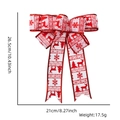 Detailed size chart for the red and white Christmas bow with reindeer and snowflake patterns - 7-Loop Bow / White Reindeer Christmas Tree Print