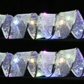 Weihnachtsband aus Silbergeflecht mit bunten LED-Lichtern und Sternenmuster für Bäume - 1m / Silbernes Netz (Buntes Licht) (5cm)