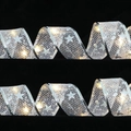 Silbernes LED Weihnachtsband mit warmweißen Lichtern und leuchtenden Sternmustern - 1m / Silbernes Netz (Warmes Licht) (5cm)