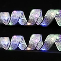 Leuchtendes Weihnachtsband mit Sternen und Monden und bunten LED-Lichtern für Deko - 1m / Silber Mond & Stern (Buntes Licht) (5cm)