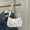 Borsa a mezzaluna bianca con simpatica stampa koala e manico arricciato alla moda da donna - Motivo Koala del Fumetto All-over (TY6723)