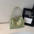 Borsa tote verde chiaro in pelle verniciata lucida con eleganti nodi per le donne - Verde