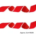 5cm wide red Christmas ribbon with plush white edges and snowflake deer pattern - Pure Red White Edge Ribbon