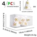 Set di 4 campane natalizie in schiuma bianca con paillettes a fiocco di neve dorate - Oro