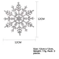 Dettaglio di un fiocco di neve argentato di 12 cm per decorazioni dell'albero di Natale - Argento
