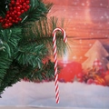 Red and white striped Christmas candy cane hanging ornament on a green tree branch - Red White Candy Cane Pendants / 6 Pieces per Pack