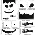 Detailed size specifications for Halloween monster garage door stickers and bone hands - Demon Ghost Hands Style / Halloween Door Sticker