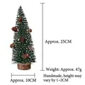 Mini-Weihnachtsbaum mit Frost-Effekt Zapfen und Holzsockel Tischdekoration 25cm - 25cm