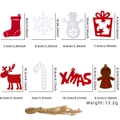 Set de 8 adornos navideños de fieltro con renos y copos para decoración del árbol - Juego de Adornos de Fieltro Navidad