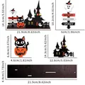 Décoration de table d'Halloween en bois avec dimensions précises de montage - Ornement de Château d'Halloween Style B