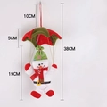 Addobbo natalizio pupazzo di neve con paracadute rosso e verde, bambola di peluche da 38cm - Pupazzo di Neve Paracadute