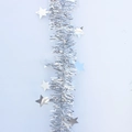 Guirlande d'étoiles argentées pour décoration de sapin de Noël et fond mural de fête - Style Étoile Argent