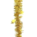 Goldene 2-Meter Weihnachtsgirlande mit glänzenden Sternen für die Partydekoration - Gold