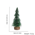 Mini-Weihnachtsbaum mit Schneeeffekt, grünen Nadeln und echtem Rundholz-Sockel - 15CM Grüner schneebedeckter Baum