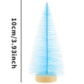Mini albero di Natale artificiale azzurro con base in legno, versione altezza 10 cm - 10cm Blu