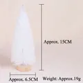 Mini albero di Natale bianco 15cm con base in legno per decorazione da tavolo festa - 15CM / Bianco