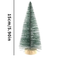 Miniature green sisal Christmas tree 15cm with wooden base for desktop holiday decor - 15cm Green