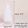 Mini albero di Natale bianco su base in legno con dimensioni 20cm altezza e 8cm base - 20cm / Bianco