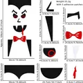 Vampire Dracula DIY Halloween felt sticker set with detailed size dimensions - Vampire Style / Halloween Door Sticker