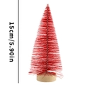 Mini red sisal Christmas tree 15cm tabletop ornament with a natural wooden base - 15cm Red