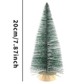 Green 20cm mini artificial Christmas tree with sisal pine needles and round wood base - 20CM Green