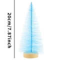 Light blue 20cm mini sisal Christmas tree with round wooden base tabletop decoration - 20cm Blue