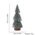 Mini Künstlicher Weihnachtsbaum 18cm mit Schneeeffekt und Holzsockel für Tischdeko - 18cm