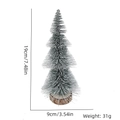 Miniatur 19cm silberner Weihnachtsbaum mit Schneeeffekt und natürlichem Holzsockel - 19cm