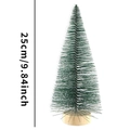 25cm mini Christmas tree with forest green pine needles and natural wooden base - 25cm Green