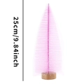 Mini 25cm pink tabletop Christmas tree with synthetic needles and natural wooden base - 25cm Pink