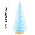 25cm light blue mini sisal Christmas tree with a natural wooden base for tabletop decor - 25cm Blue