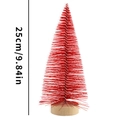 Miniature red tabletop Christmas tree with 25cm pine needles and a natural wood base - 25cm Red