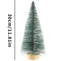 Green 30cm artificial mini Christmas tree with round wood base for desk decor - 30cm Green Wreath