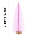 30cm pink sisal Christmas tree with a natural wooden base for holiday tabletop decoration - 30cm Pink