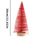 30cm red sisal tabletop Christmas tree with round wooden base for holiday decoration - 30cm Red Wreath