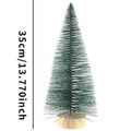 Green 35cm mini artificial pine tree with a wooden base for desktop Christmas decoration - 35cm Green