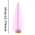 Pink 35cm sisal Christmas tree decoration with solid wood base for desktop display - 35cm Pink