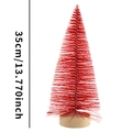 Red sisal mini Christmas tree on wood base for tabletop decor, 35cm height - 35cm Red