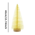 Yellow artificial sisal Christmas tree 40cm with round wooden base tabletop ornament - 40cm Yellow