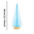 40cm light blue artificial pine Christmas tree with wooden base for holiday table decor - 40cm Blue