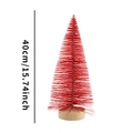 Red artificial sisal Christmas tree ornament with wooden base and 40cm height mark - 40CM Red