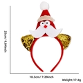 Cerchietto natalizio con cappello di Babbo Natale in paillettes rosse e orecchie oro - Cappello di Babbo Natale Rosso Orecchie Dorate