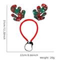 Christmas reindeer antler headband for dogs with red plaid fabric and snowflake pattern - Christmas Green Reindeer Ears