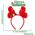 Cerchietto corna di renna rosse con fiocco scozzese e campanellino, altezza 21,5cm - Stile Fiocco Campanello Corna Rosse