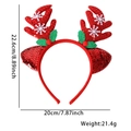Christmas reindeer antler headband with red sequins and white snowflake patterns - Snowflake Red Antler Red Ears