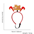 Red Christmas pet headband with gold Merry Christmas lettering and adjustable strap - Letter Candy Cane